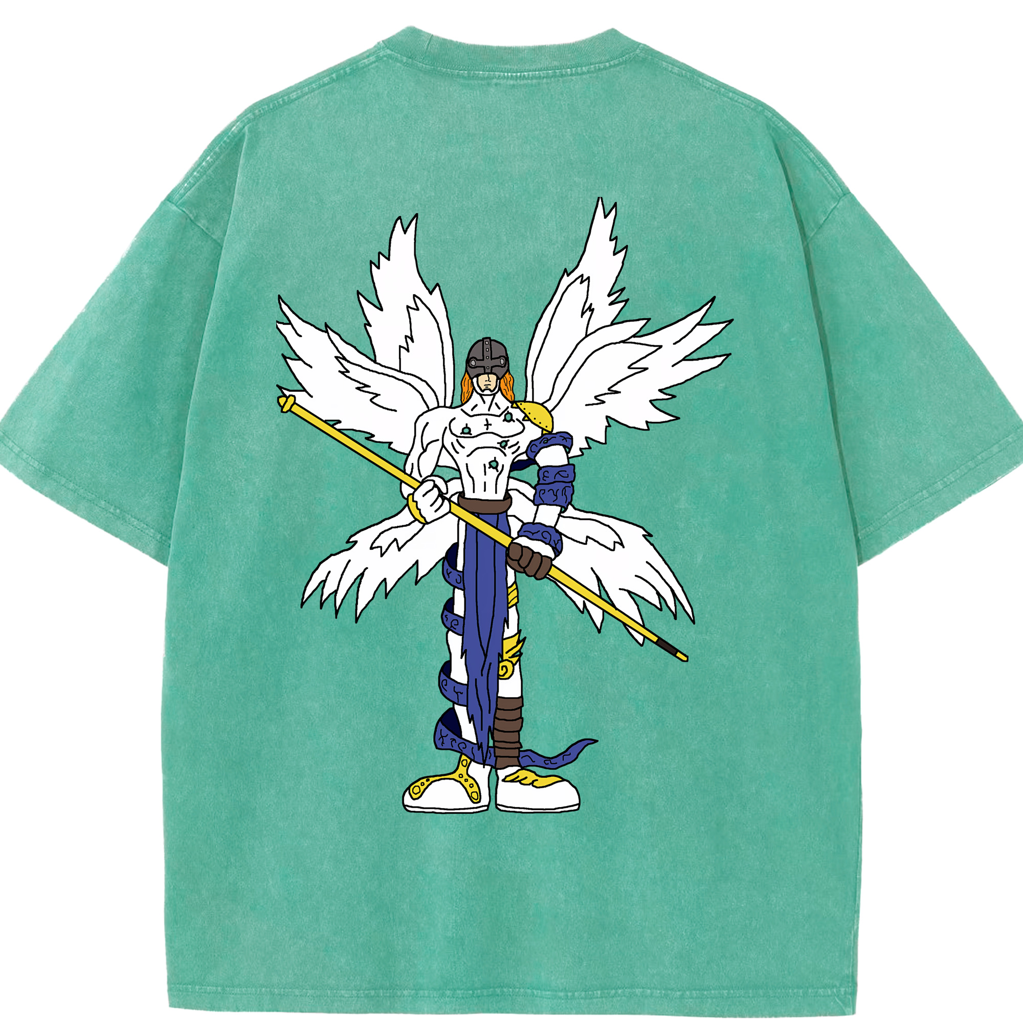 （画像用） Digimon デジタルモンスター/デジモン 綿100% ヴィンテージ風 半袖Tシャツ（背面プリント）